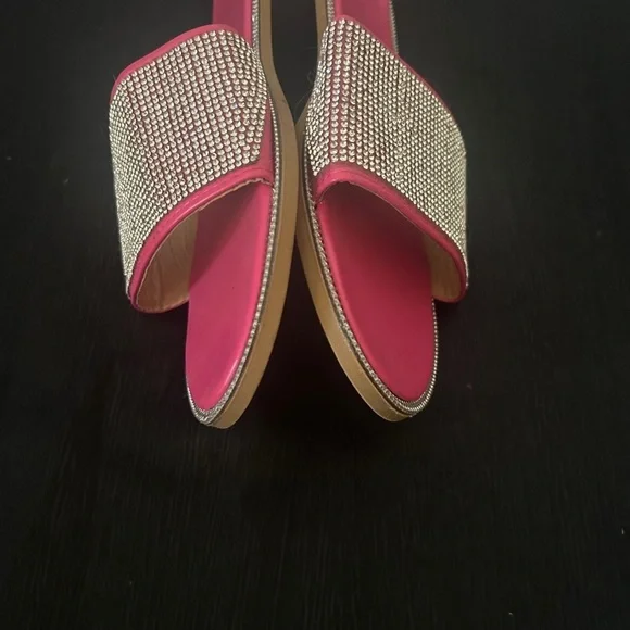 Pink Rhinestone Slide Sandals - Picture 2 of 4